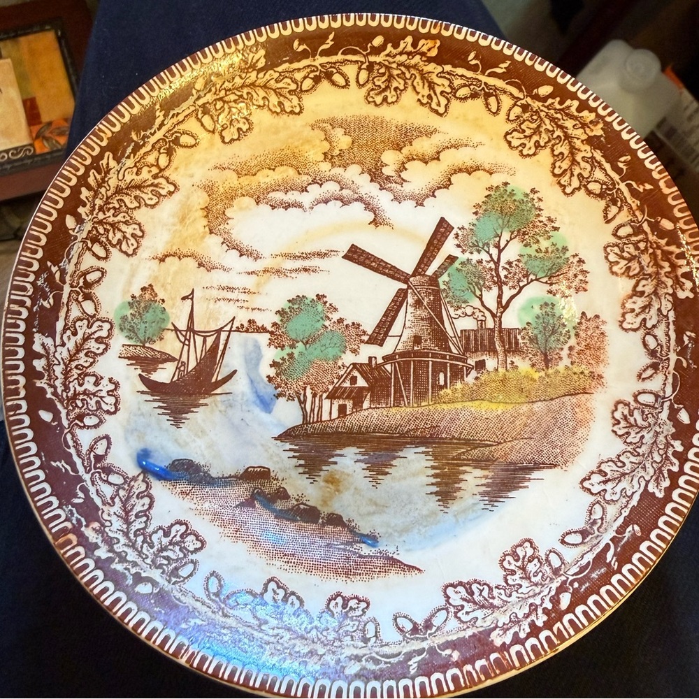 Vintage Ironstone Ware Holland Delft WINDMILL side dish Japan ▬ - Picture 1 of 4